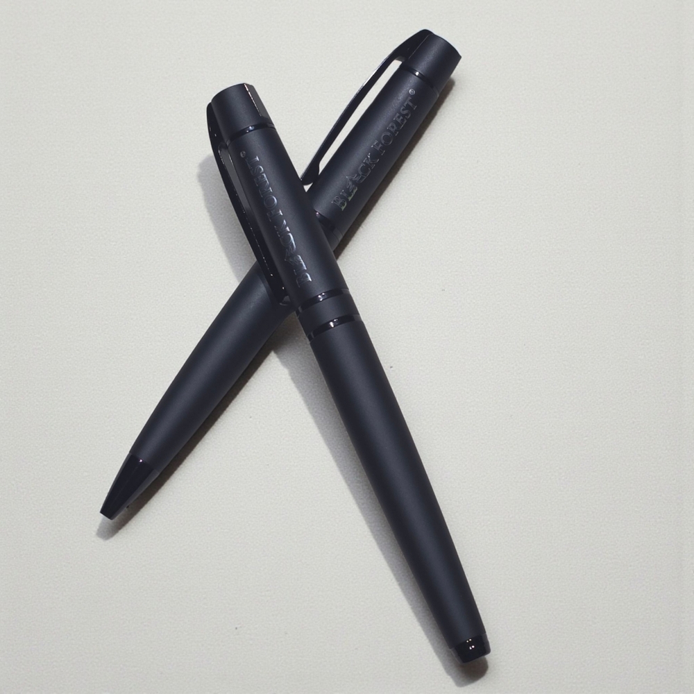 BLACK FOREST UMA VIP R GUM Premium Pens – Set of 2 Matte Black Soft Touch Ballpo
